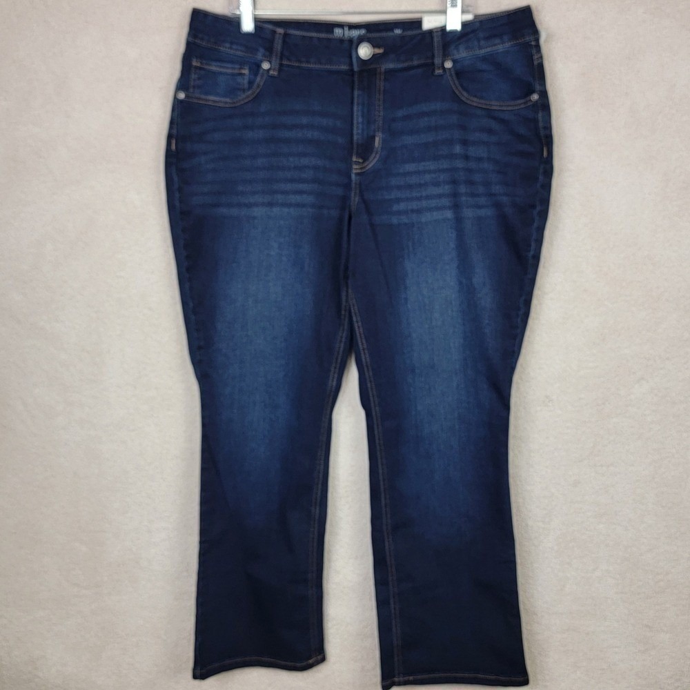 Maurices NWT 18W Short Slim Bootcut Jeans Dark Wash Curvy Stretch‎ Plus Size - Picture 2 of 13
